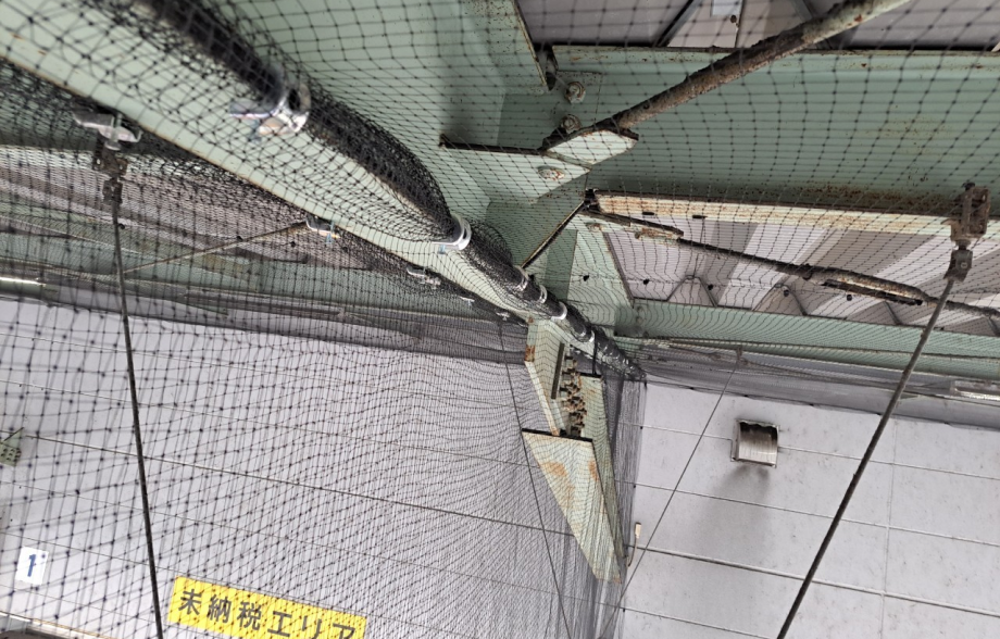 防鳥ネットによる施工方法